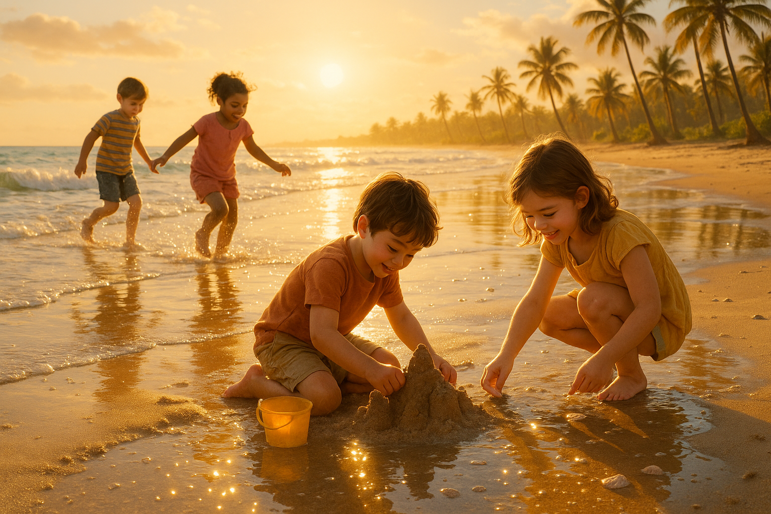 chidren playing in tide and shine theme